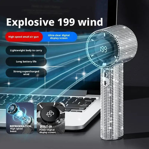 Diamond Covered Portable Handheld Fan